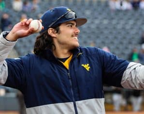 Alex Khan during a West Virginia game