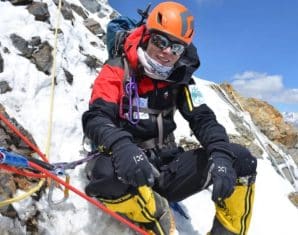 Klára Kolouchová on a mountain peak