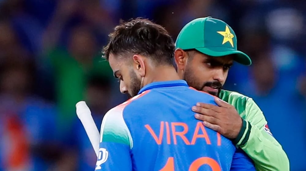 Virat Kohli and Babar Azam after a game