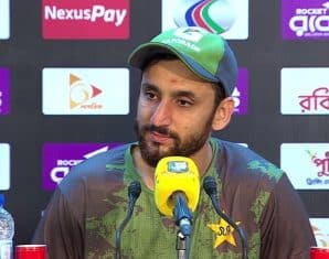 Salman Ali Agha during a press conference