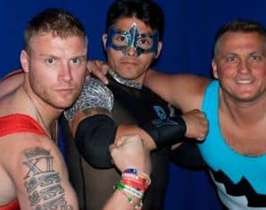 Andrew “Freddie” Flintoff with friends