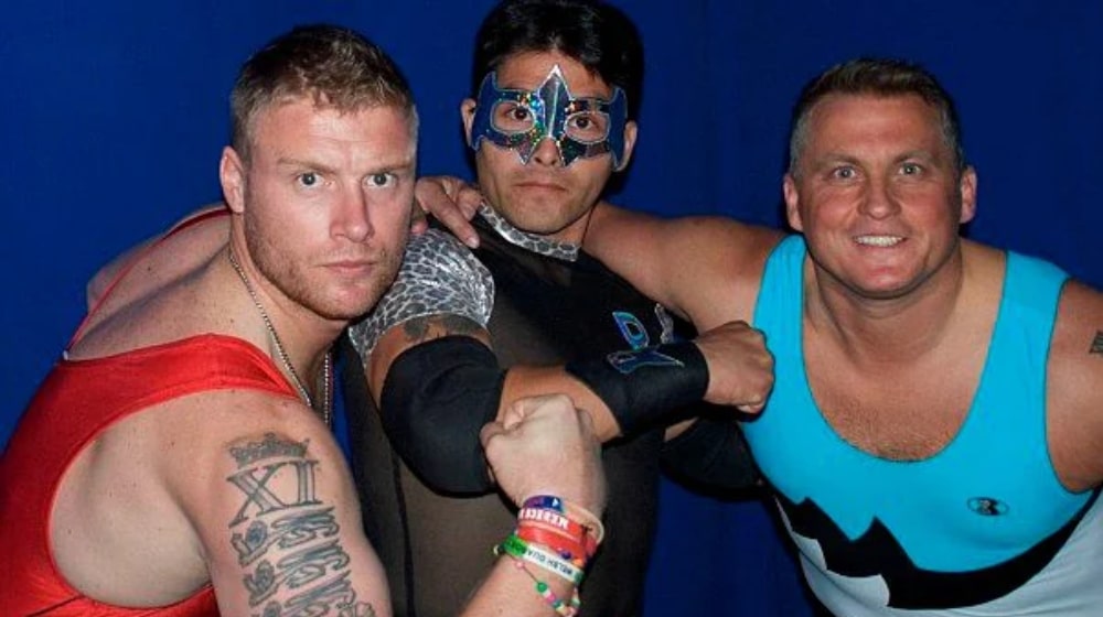 Andrew “Freddie” Flintoff with friends