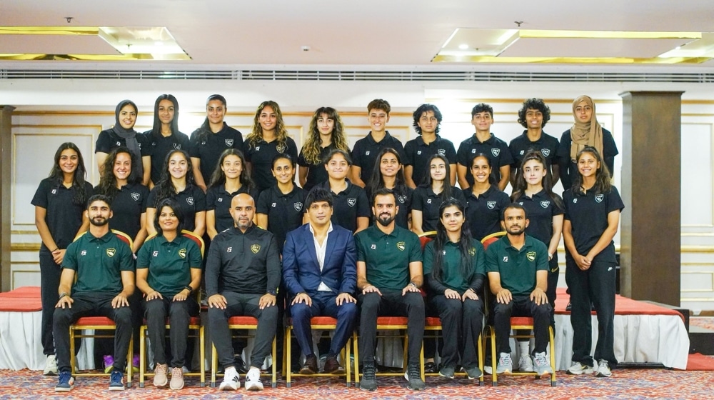 Mohsen Gilani with the Pakistan Women's Team