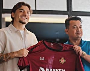 Otis Khan after signing for Kelantan Red Warriors