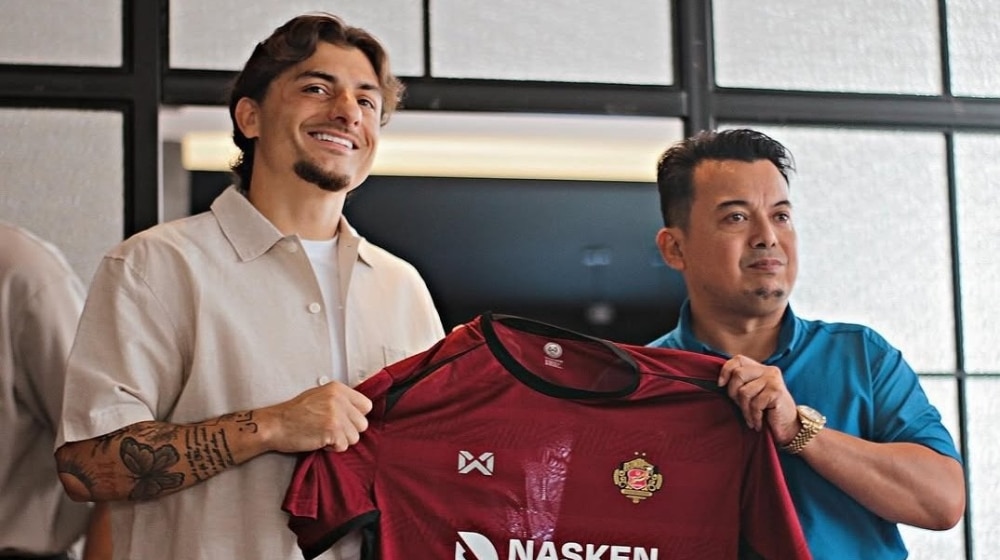 Otis Khan after signing for Kelantan Red Warriors