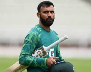Fakhar Zaman during a training session