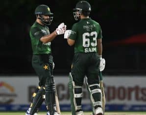 Sahibzada Farhan and Saim Ayub against West Indies