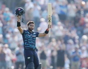 Imam-ul-Haq after scoring a century for Yorkshire