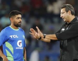 Wasim Akram and Babar Azam in a conversation