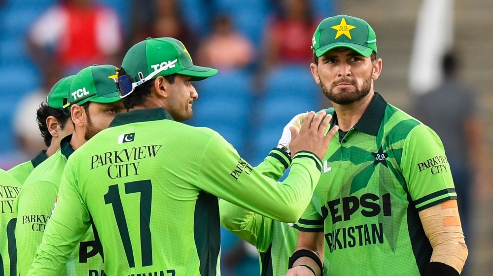 Shaheen Shah Afridi during the first ODI against West Indies