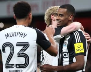 Alexander Isak during a game for Newcastle