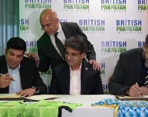 Warwickshire and Lahore Qalandars during a MOU signing