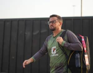 Mike Hesson arriving for a game