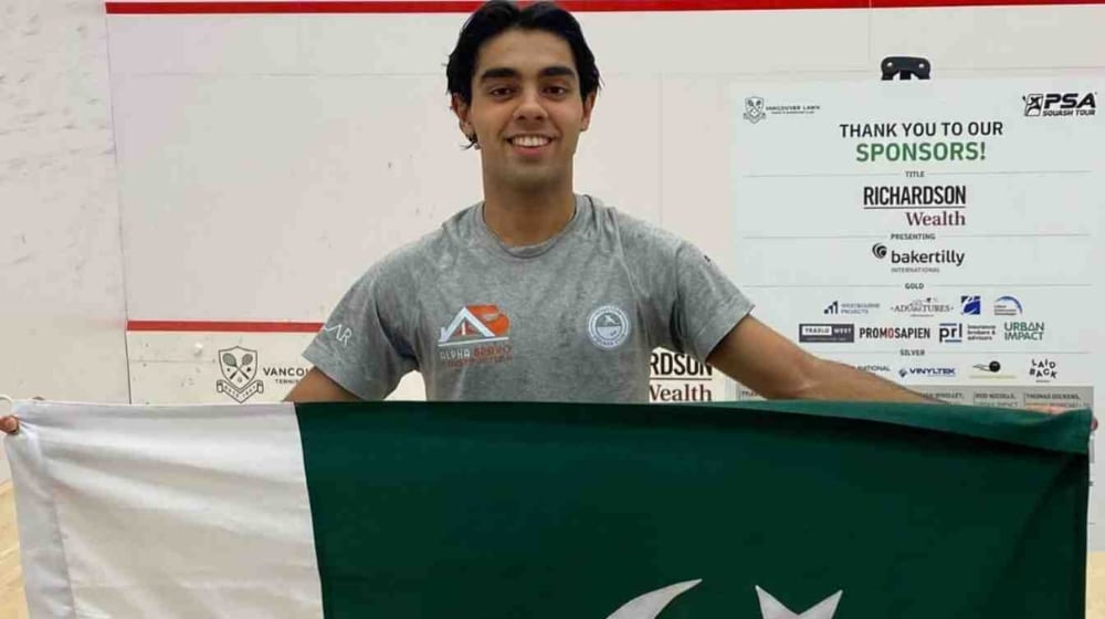 Ashab Irfan after winning another PSA title