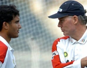 Greg Chappell with former Indian captain Ganguly