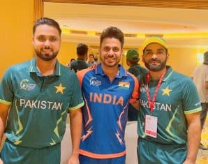 Pakistan and India players during Hong Kong Sixes last year