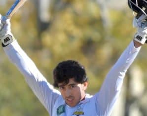 Azan Awais after scoring a century