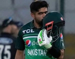Babar Azam celebrating his milestone