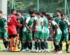 Pakistan hockey team prepares for a match