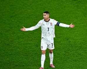 Cristiano Ronaldo during a game against Ireland
