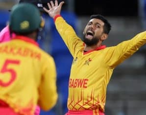 Sikandar Raza during a match