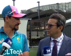 Mitchell Starc with Wasim Akram
