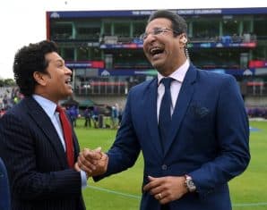 Wasim Akram with Sachin Tendulkar