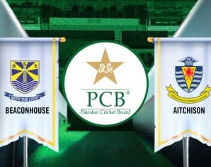 PCB School final Gaddafi Stadium Lahore Beaconhouse vs Aitchison