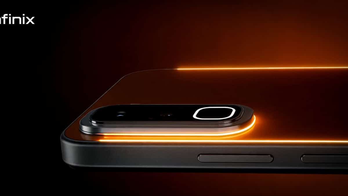 Infinix Hot 70 smartphone with color-changing thermo orange paint job